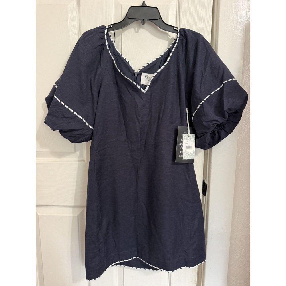Tuckernuck Navy with Striped Piping Keel Mini Dress Sz Large NWT
